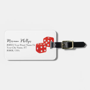 Étiquette À Bagage Dice Red Parties scintillant Casino