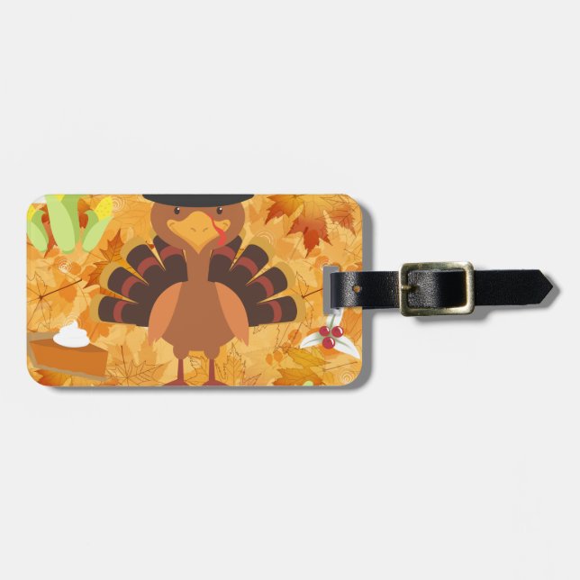 Étiquette À Bagage dinde bon thanksgiving (Devant horizontal)