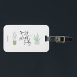 Étiquette À Bagage Dingue Plante dame Plante Amateurs de script Dessi<br><div class="desc">Marque de bagage personnalisée pour Plante fou Lady pour amant plante en déplacement - avec des dessins mignons et un script de calligraphie moderne - le cadeau parfait pour chaque amant ou jardinier plante.</div>