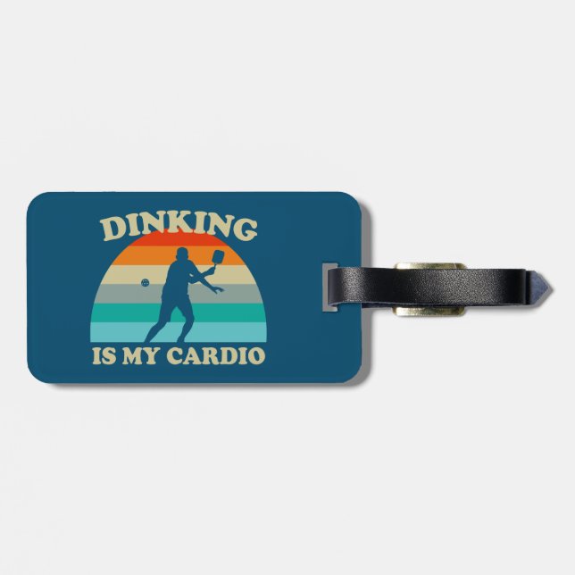 Étiquette À Bagage Dinking Est Mon Cardio Pickleball (Dos horizontal)