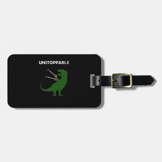 Étiquette À Bagage Dino non stoppable (Devant horizontal)