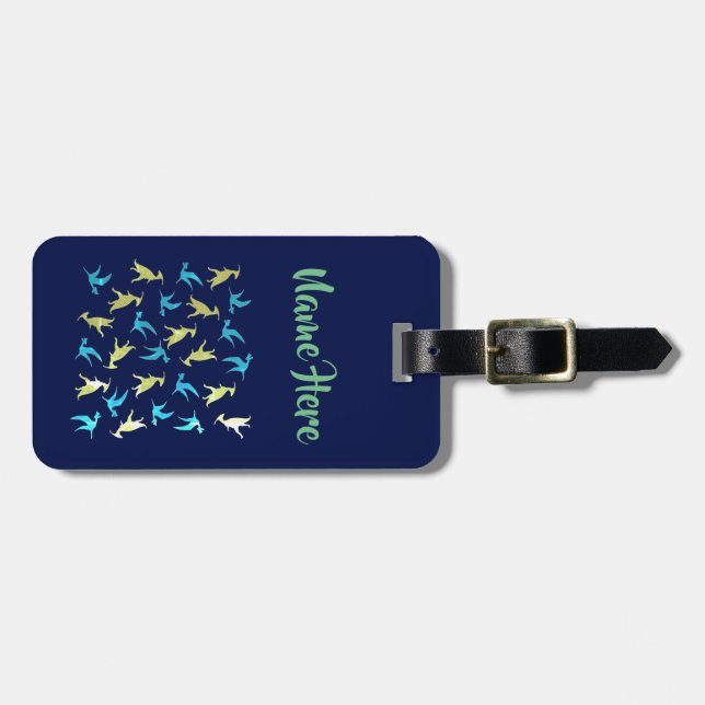 Étiquette À Bagage Dinosaur, mandala triceratops personnalisé Luggae  (Devant horizontal)