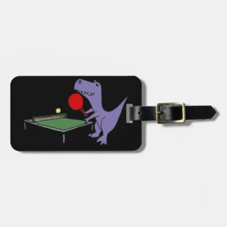 Étiquette À Bagage Dinosaure drôle de T-Rex jouant au ping-pong
