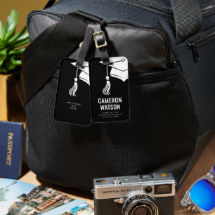 Étiquette À Bagage Diplôme Chapeau Moderne et Pompon Personnalisé