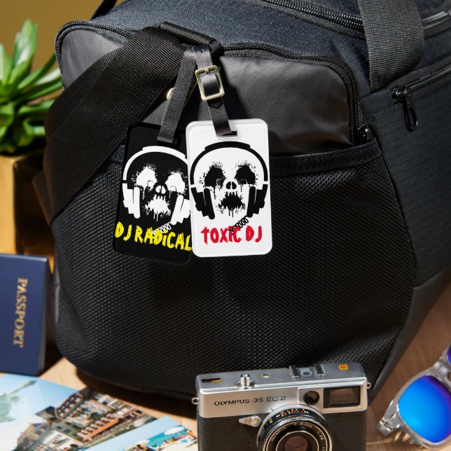 Étiquette À Bagage DJ radioactif double face (Recto & Verso)