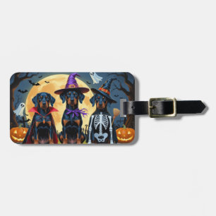 Étiquette À Bagage Doberman Chiens Citrouille Halloween Drôle
