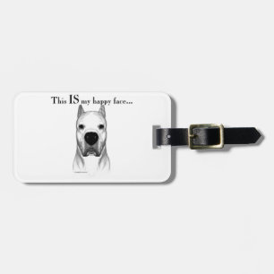 Étiquette À Bagage Dogo Argentino Joyeux Visage