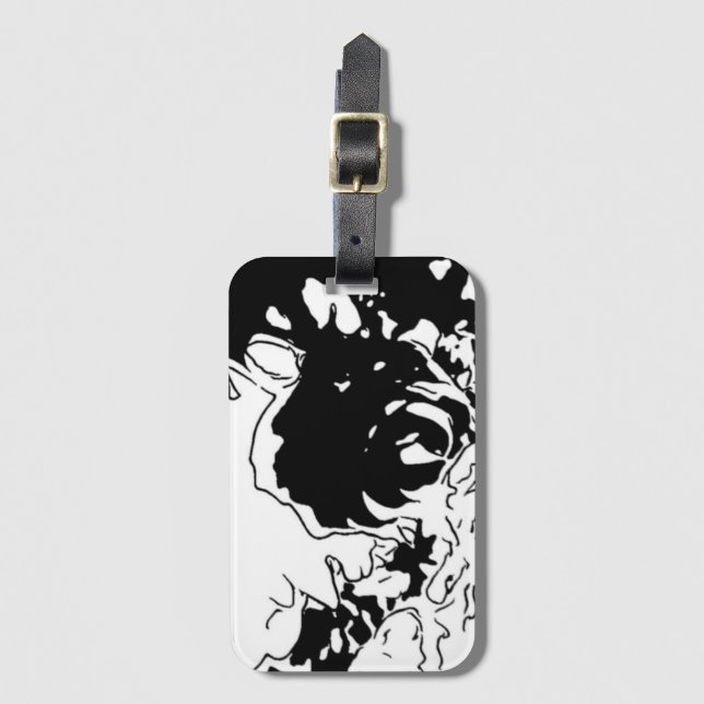 Étiquette À Bagage Doodle de fleurs (Devant Vertical)