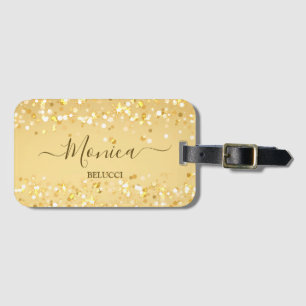 Étiquette À Bagage Doré doré éclats personnalisés