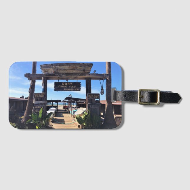 Étiquette À Bagage Dory Fishing Fleet, Newport Beach, Californie (Devant Horizontal)