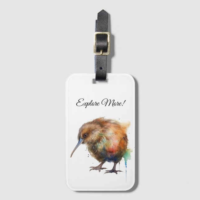 Étiquette À Bagage Douce Kiwi, personnalisé (Devant Vertical)