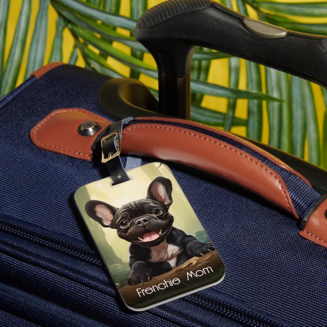 Étiquette À Bagage 😍Douce petite Frenchie dans une forêt (Insitu Rectoal 1)