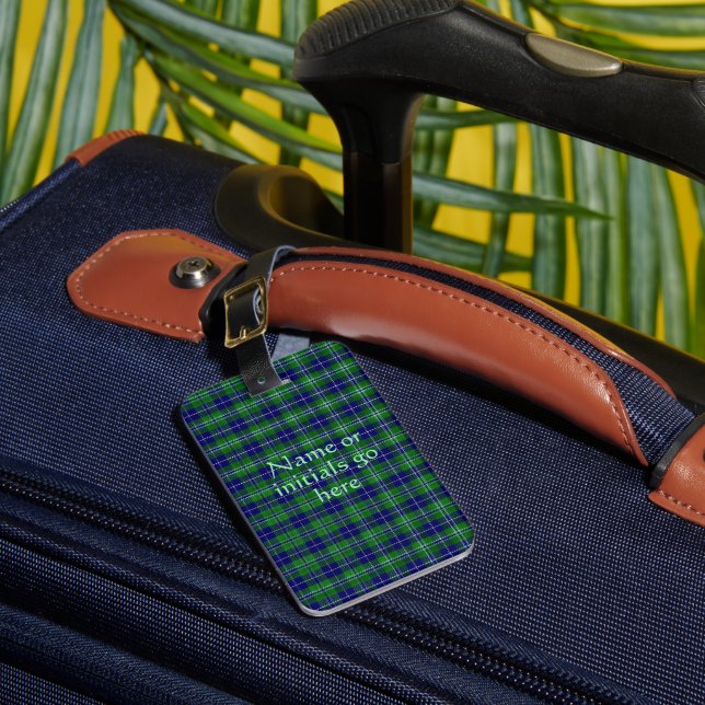 Étiquette À Bagage Douglas Official Tartan avec monogramme / nom (Insitu Rectoal 1)