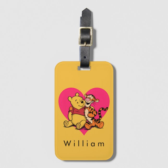 Étiquette À Bagage Doux Winnie l'ourson et Tigger (Devant Vertical)