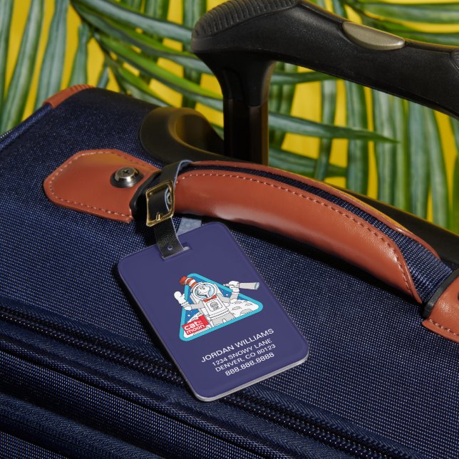 Étiquette À Bagage Dr Seuss | Cat in the Moon Outer Space Graphic (Insitu Rectoal 1)