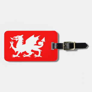 Étiquette À Bagage Dragon gallois rouge vif et blanc