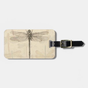 Étiquette À Bagage Dragonfly Vintage Antique Classic Nature