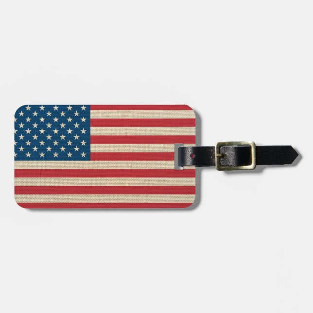 Étiquette À Bagage Drapeau américain (Devant horizontal)