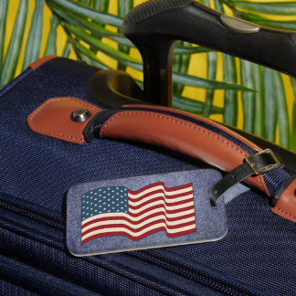 Étiquette À Bagage Drapeau américain Denim Bagage Tag Cruise Cadeau
