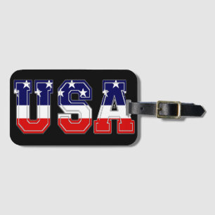 ÉTIQUETTE À BAGAGE DRAPEAU AMÉRICAIN ÉTATS-UNIS D'AMÉRIQUE PATRIOTIQU