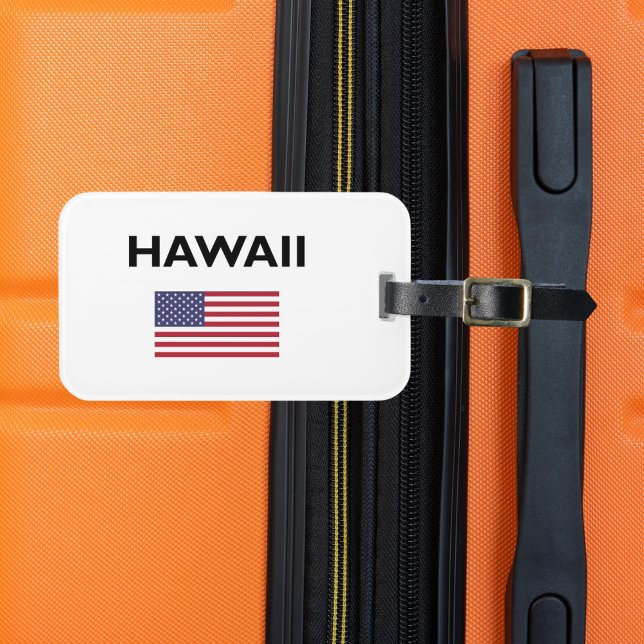 Étiquette À Bagage Drapeau américain Hawaii couleurs claires (Créateur téléchargé)