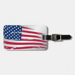 Étiquette À Bagage Drapeau américain tatoué