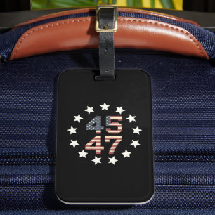 Étiquette À Bagage Drapeau américain vintage Trump 45 47 étoiles USA