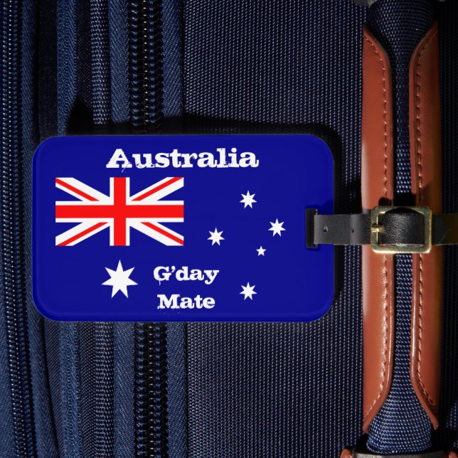 Étiquette À Bagage Drapeau australien & bagages G'day Mate / Australi (Insitu Rectoal 4)
