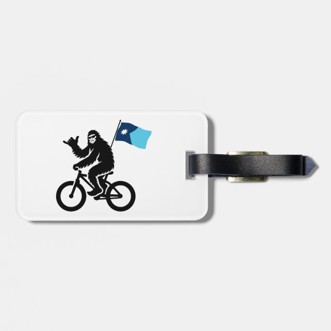 Étiquette À Bagage Drapeau Bigfoot Cycling Minnesota (Dos horizontal)
