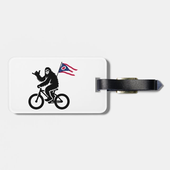Étiquette À Bagage Drapeau Bigfoot Cycling Ohio (Dos horizontal)