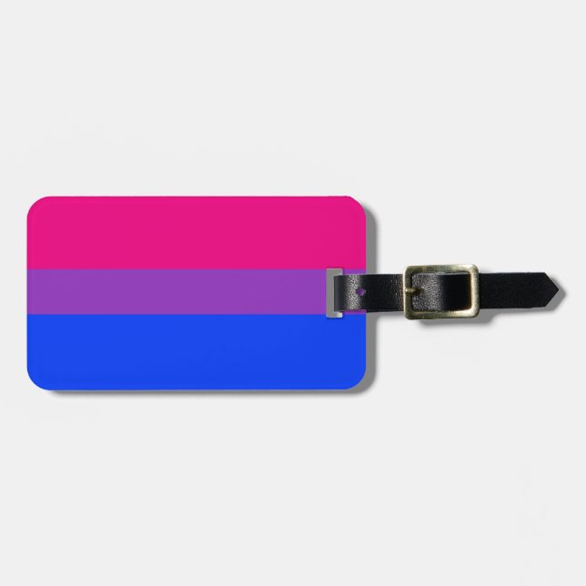 Étiquette À Bagage Drapeau bisexuel de fierté (Devant horizontal)
