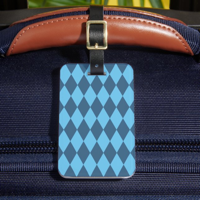 Étiquette À Bagage Drapeau bleu Bavaria Rhombus Motif (Insitu Rectoal 2)