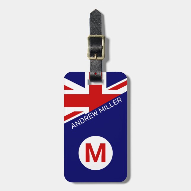 Étiquette À Bagage Drapeau britannique Bagages de voyage modernes per (Devant Vertical)