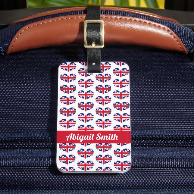 Étiquette À Bagage Drapeau britannique en forme de coeur / Union Jack (Insitu Rectoal 2)