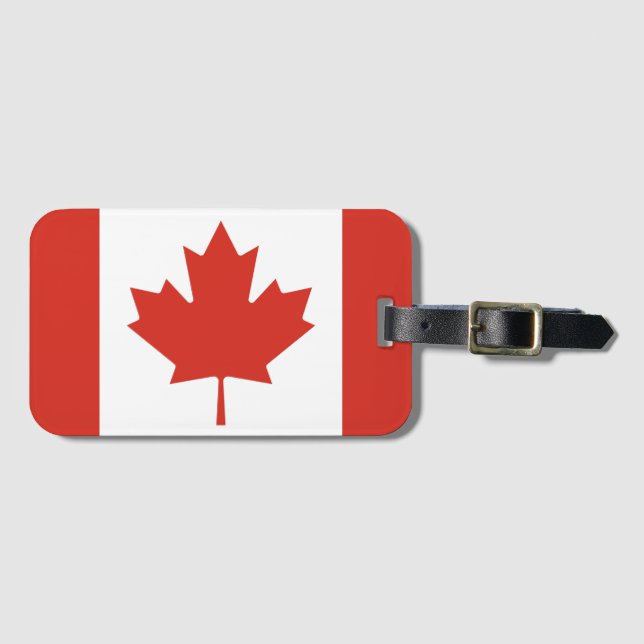 Étiquette À Bagage Drapeau canadien pour les amoureux du Canada (Devant Horizontal)
