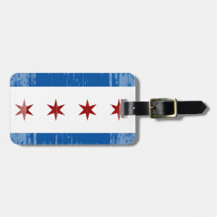 Étiquette À Bagage Drapeau de CHICAGO en détresse .png