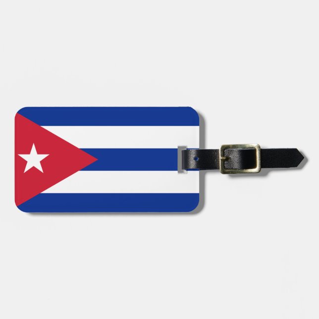 Étiquette À Bagage Drapeau de Cuba Balise à bagages avec bracelet en  (Devant horizontal)
