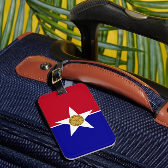 Étiquette À Bagage Drapeau de Dallas, Texas (Insitu Rectoal 1)