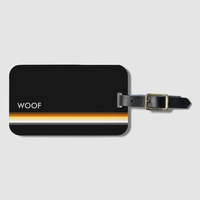 Étiquette À Bagage Drapeau de fierté de l'ours Woof (Devant Horizontal)