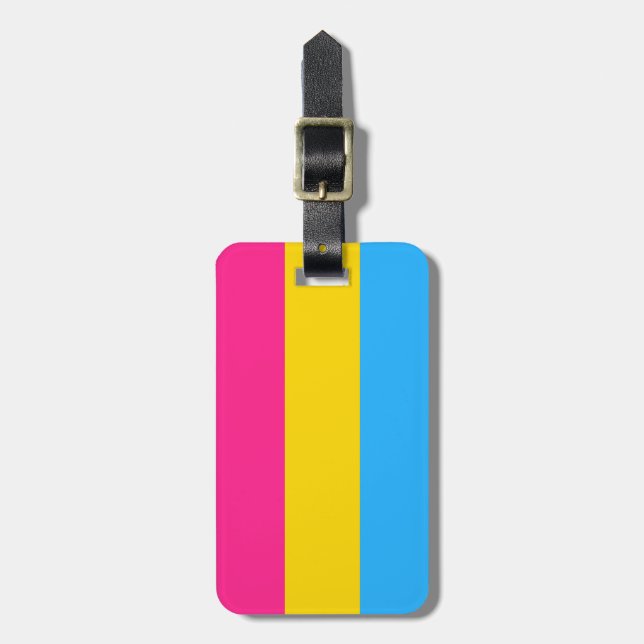 Étiquette À Bagage Drapeau de fierté pansexuelle (Devant Vertical)