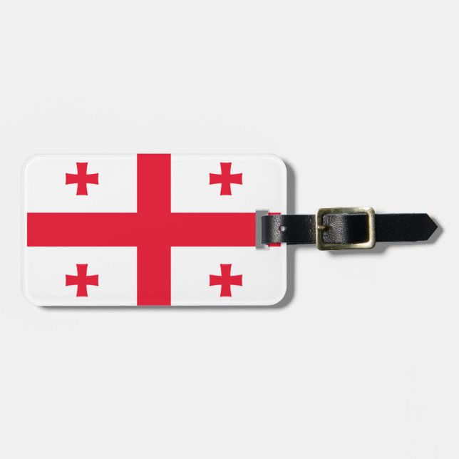 Étiquette À Bagage Drapeau de Géorgie Easy ID Personnel (Devant horizontal)