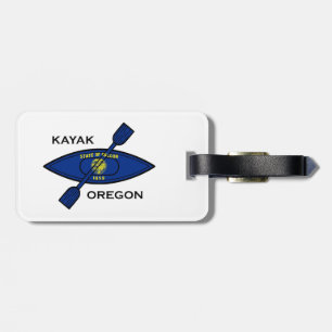 Étiquette À Bagage Drapeau de Kayak Oregon