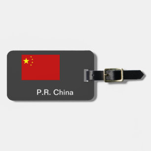 Étiquette À Bagage Drapeau de la Chine, avec nom, adresse...