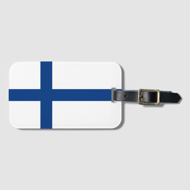 Étiquette À Bagage Drapeau de la Finlande (Devant Horizontal)