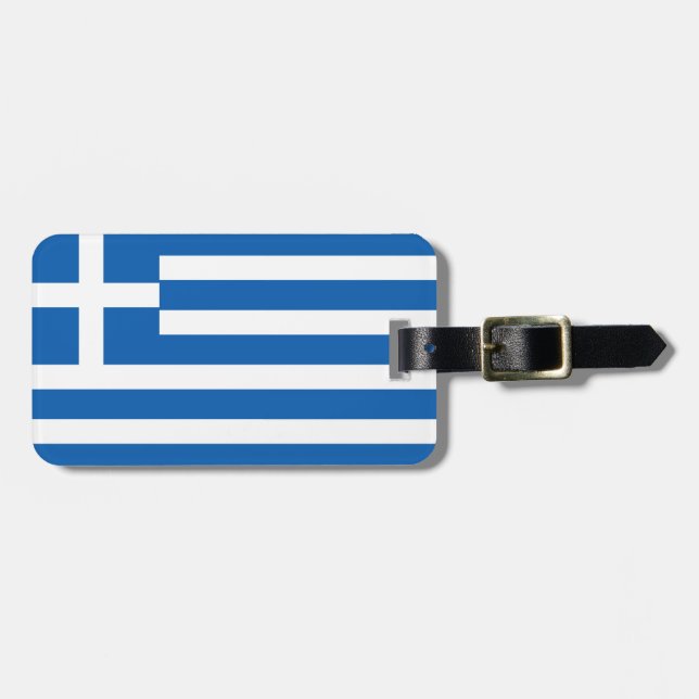 Étiquette À Bagage Drapeau de la Grèce (Devant horizontal)