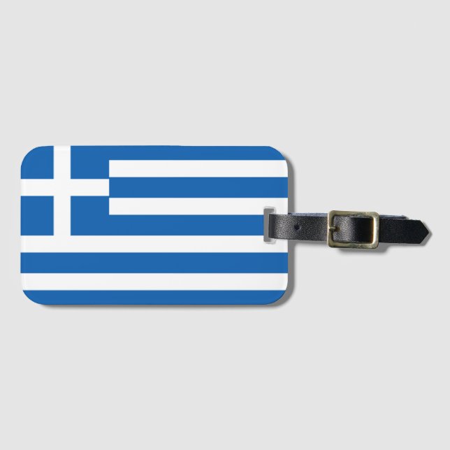 Étiquette À Bagage Drapeau de la Grèce (Devant Horizontal)