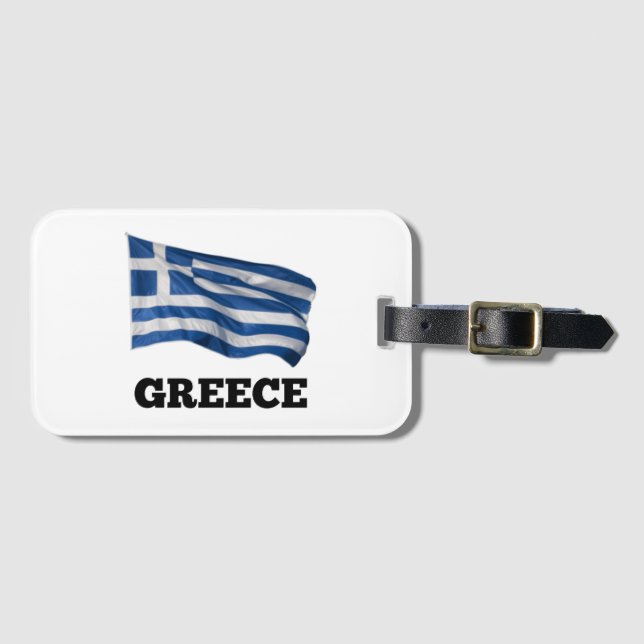 Étiquette À Bagage Drapeau de la Grèce (Devant Horizontal)