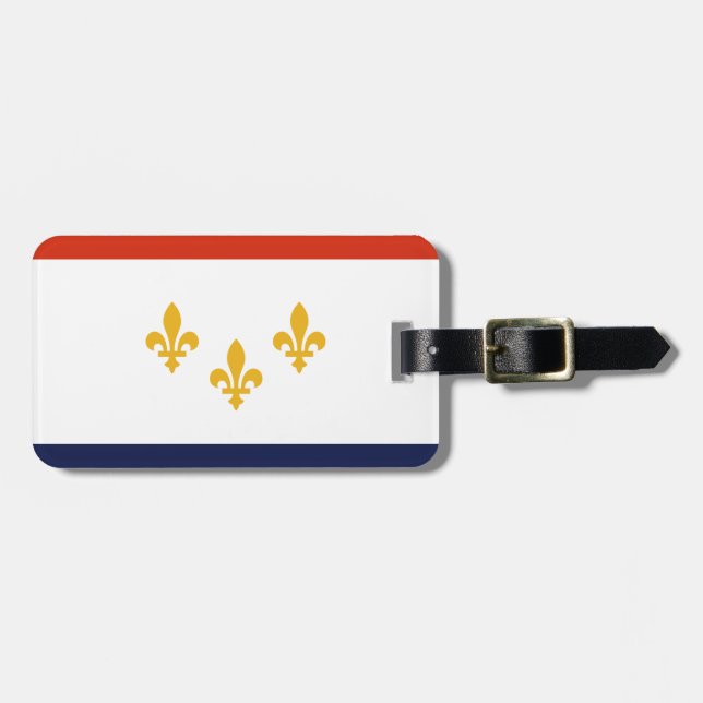 Étiquette À Bagage Drapeau de la Nouvelle-Orléans, Louisiane (Devant horizontal)