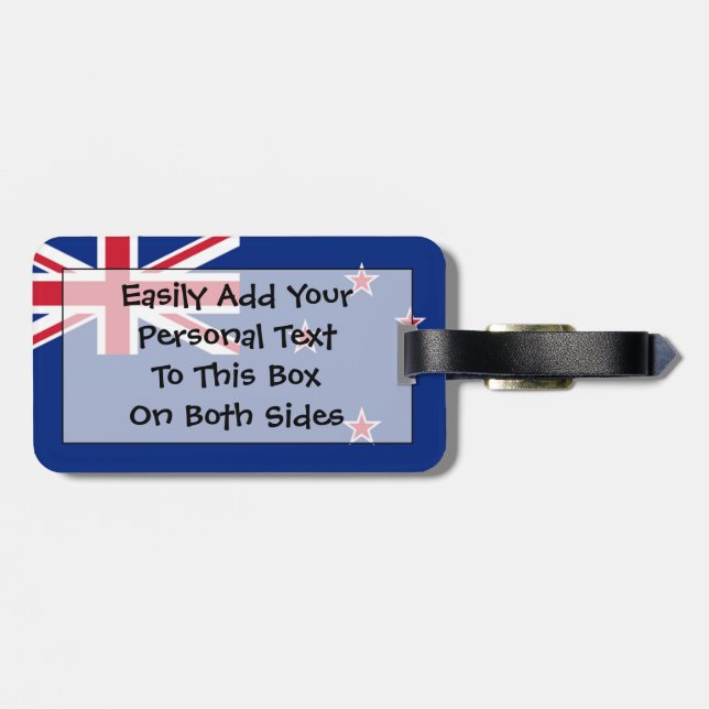 Étiquette À Bagage Drapeau de la Nouvelle-Zélande Easy ID personnel (Dos horizontal)
