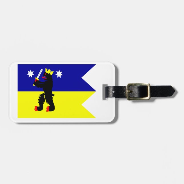 Étiquette À Bagage Drapeau de la région de Satakunta en Finlande (Devant horizontal)